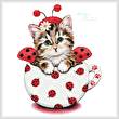 cross stitch pattern Ladybug Kitty Cup