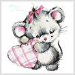 cross stitch pattern Mouse with Heart