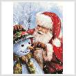 cross stitch pattern Santa with Snowman
