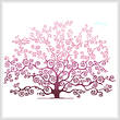cross stitch pattern Spring Tree Silhouette