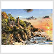 cross stitch pattern Sunset at Craggy Point