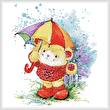 cross stitch pattern Teddy in the Rain