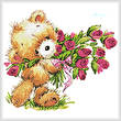 cross stitch pattern Teddy with Flowers