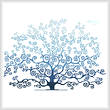 cross stitch pattern Winter Tree Silhouette
