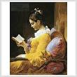 cross stitch pattern Young Girl Reading