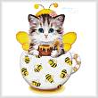 cross stitch pattern Bee Kitty Cup