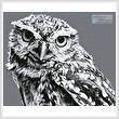 cross stitch pattern Black and White Owl