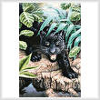 cross stitch pattern Black Panther in the Jungle
