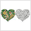 cross stitch pattern Floral Heart 2