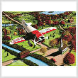 cross stitch pattern Gee Bee over New England