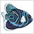 cross stitch pattern Green Blue Purple Fish