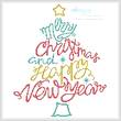 cross stitch pattern Merry Christmas and Happy New Year