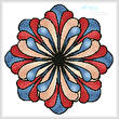 cross stitch pattern Stained Glass Flower (Blue)