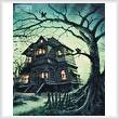cross stitch pattern The Haunted House (Crop)