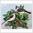cross stitch pattern Titmouse and Holly