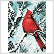 cross stitch pattern Winter's Glory Red Bird (Crop)