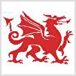 cross stitch pattern Welsh Dragon