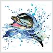 cross stitch pattern Watercolour Dolphin