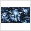 cross stitch pattern Abstract Face Blue