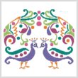 cross stitch pattern Colourful Peacocks