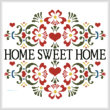cross stitch pattern Home Sweet Home Floral