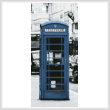cross stitch pattern London Phone Booth Blue (Crop)