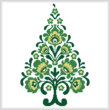cross stitch pattern Polish Folk Art Christmas Tree Green