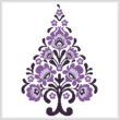 cross stitch pattern Polish Folk Art Christmas Tree Purple