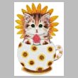 cross stitch pattern Sunflower Kitty Cup