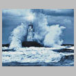 cross stitch pattern Storm and Lighthouse Blue (Large)