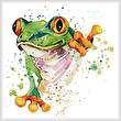 cross stitch pattern Watercolour Frog