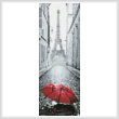 cross stitch pattern Red Umbrella in Paris (Crop)