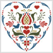 cross stitch pattern Rosemaling Heart 4
