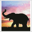 cross stitch pattern Silhouette of Elephant (Crop)