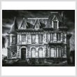 cross stitch pattern Spooky House (Black and White)