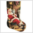 cross stitch pattern Santa Resting Stocking (Right)