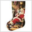 cross stitch pattern Santa Resting Stocking (Left)