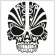cross stitch pattern Tribal Skull Silhouette