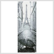 cross stitch pattern Umbrella in Paris Black and White (Crop)