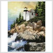 cross stitch pattern Bass Harbor Lighthouse Painting