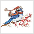 cross stitch pattern Christmas Blue Jay (No Background)