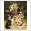 cross stitch pattern Cats and Flowers
