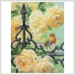 cross stitch pattern European Robin and Roses (Crop)