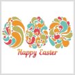 cross stitch pattern Happy Easter Eggs