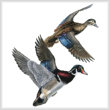 cross stitch pattern Lakeside Wood Ducks (No Background)