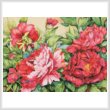cross stitch pattern Peonies in Shades of Red