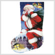 cross stitch pattern Santa's Here Stocking (Left)