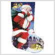 cross stitch pattern Santa's Here Stocking (Right)