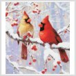 cross stitch pattern Winter Joy Cardinals (Crop)