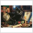 cross stitch pattern Black Cat by Candlelight (Large)